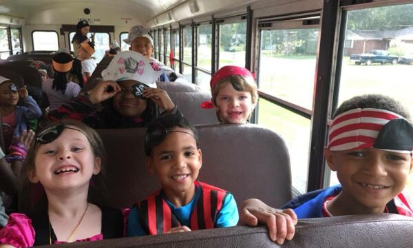 students on a bus