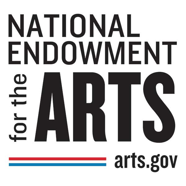National Endowment for the Arts in black letters with red and blue stripe underneath