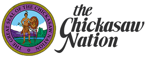 seal of Chickasaw nation appear left of words the Chickasaw Nation