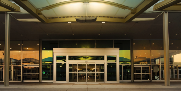 Tulsa Airport entry doors.