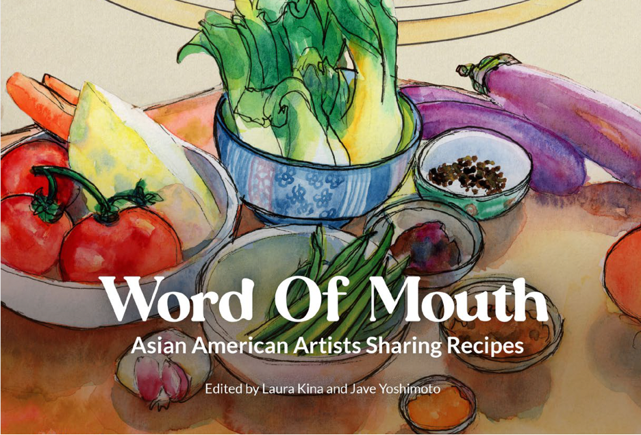 Book cover with colorful illustrations of food and the title, Word of Mouth.