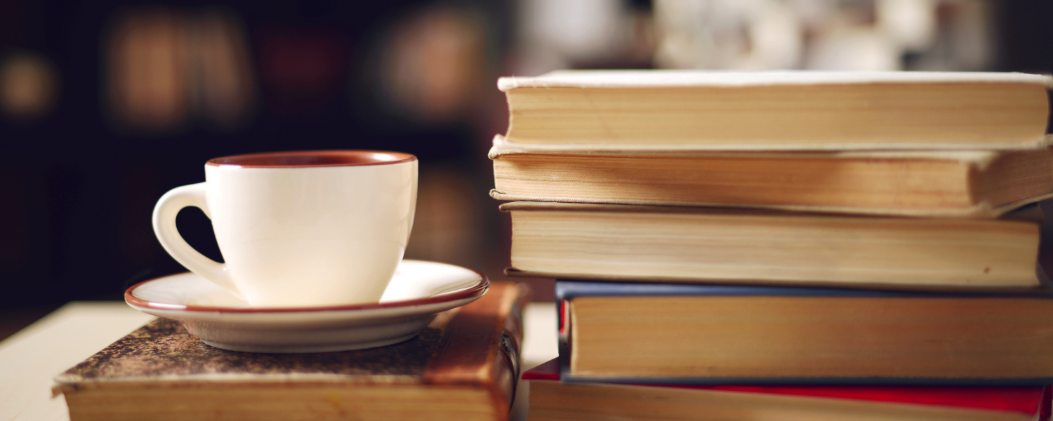 Books and coffee cup